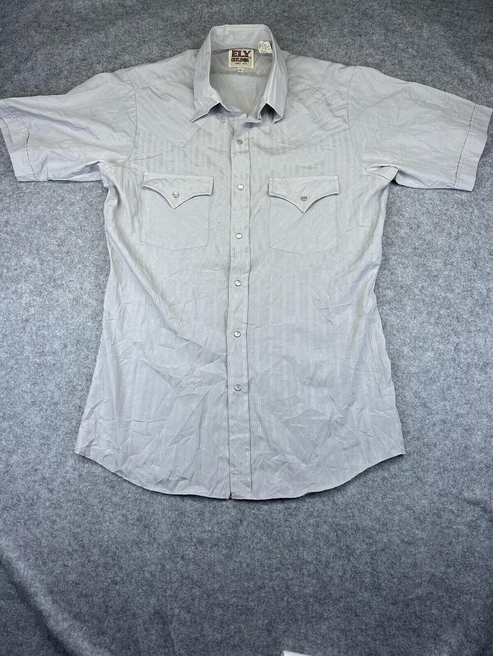 Pearl Snap Western Shirt Ely Cattleman 14.5 / Size S Short Sleeve Men's Cowboy